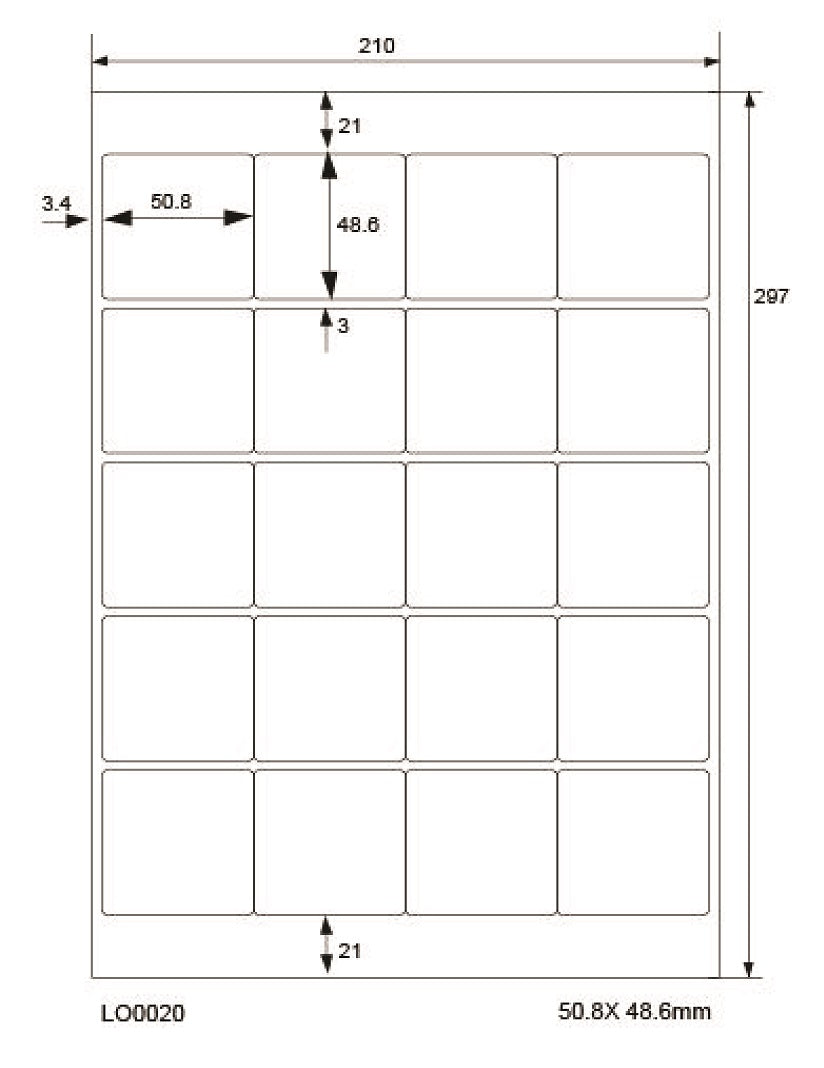 2000 autocollants 50,8x48,6mm imprimés selon vos souhaits mat ou brillant F-0020