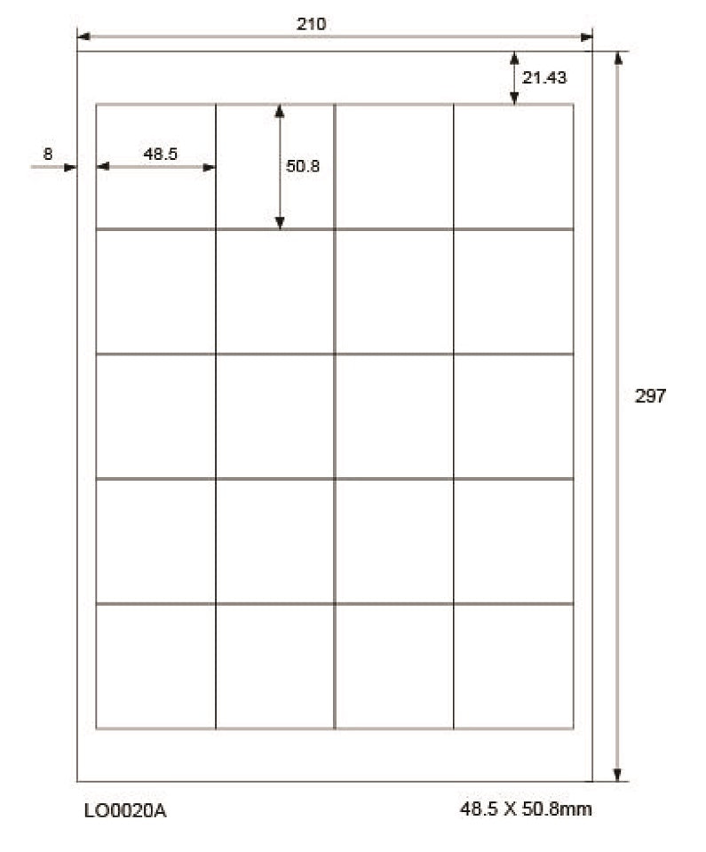 2000 autocollants 48,5x50,8mm imprimés selon vos souhaits mat ou brillant F-0020-A