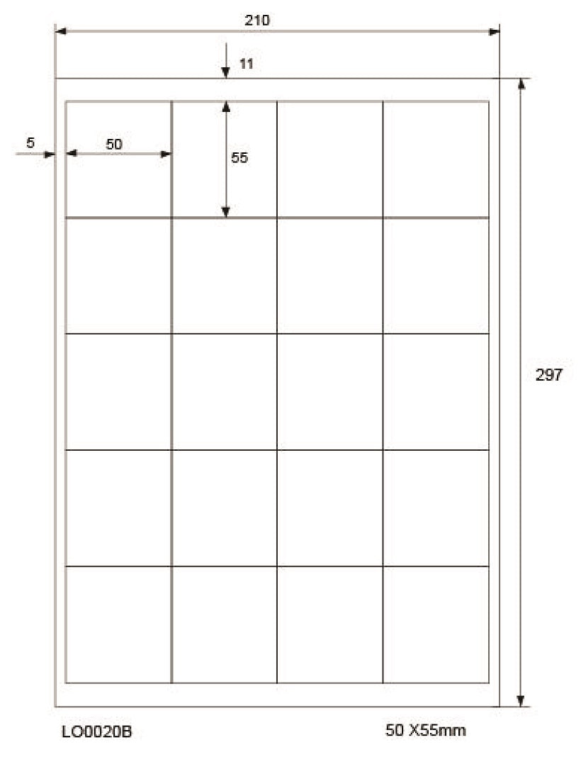 2000 autocollants 50x55mm imprimés selon vos souhaits mat ou brillant F-0020-B