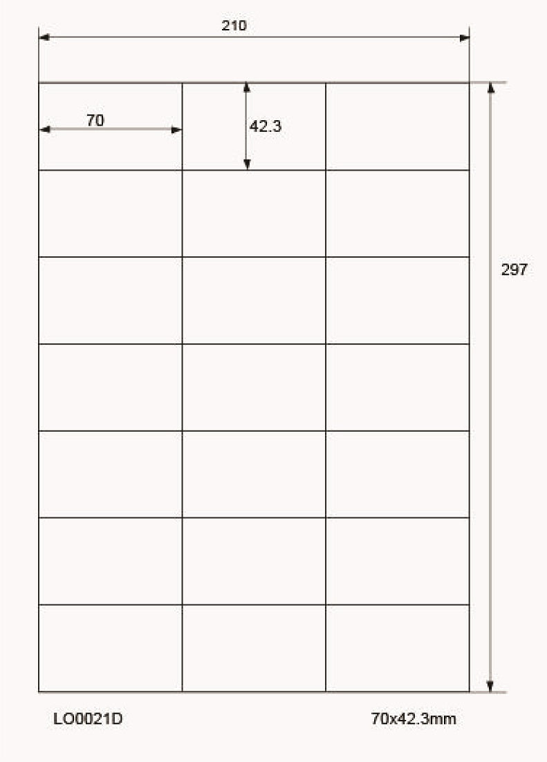 2100 autocollants 70x42,3mm imprimés selon vos souhaits mat ou brillant F-0021-D