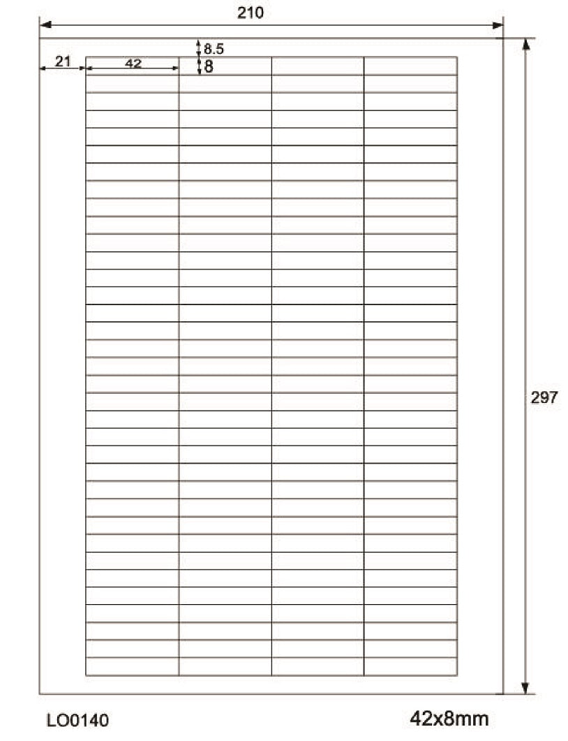 14000 autocollants 42x8mm imprimés selon vos souhaits mat ou brillant F-0140