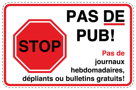 1x Autocollant "Pas de publicité" résistant aux intempéries k-F-KWE-10200-0