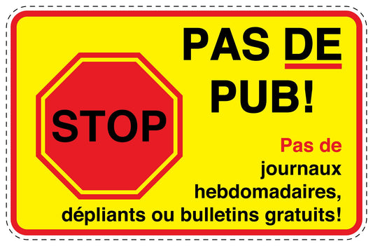 1x Autocollant "Pas de publicité" résistant aux intempéries k-F-KWE-10200-3